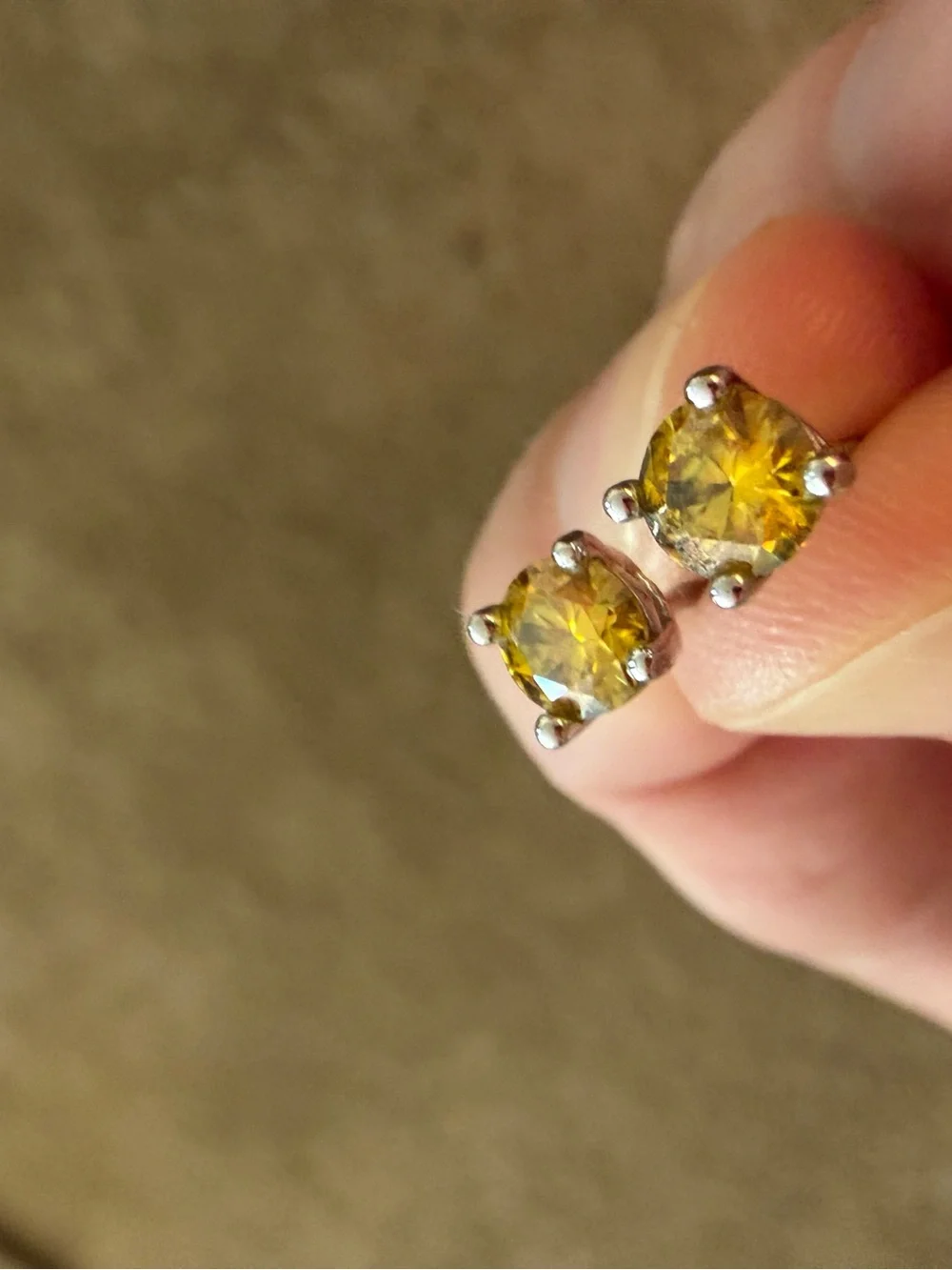 Yellow Moissanite Studs - 925 Silver - Harlem Bling